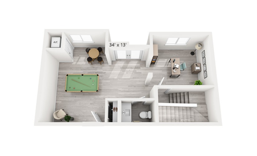 Soliel - 2 bedroom floorplan layout with 2.5 bathrooms and 2110 square feet
